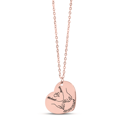 Ketting (te personaliseren) - pinky promise met datum en namen