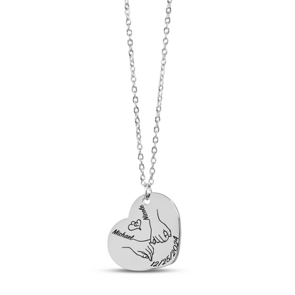 Ketting (te personaliseren) - pinky promise met datum en namen
