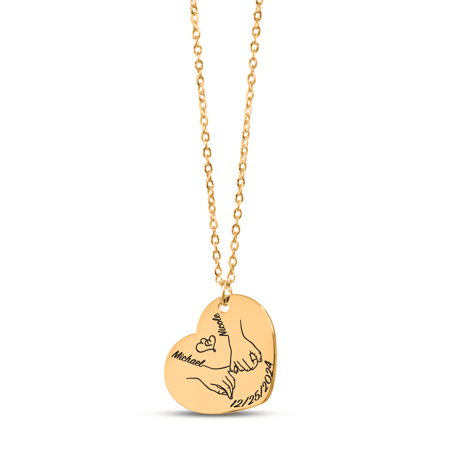 Ketting (te personaliseren) - pinky promise met datum en namen