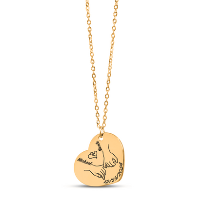 Ketting (te personaliseren) - pinky promise met datum en namen