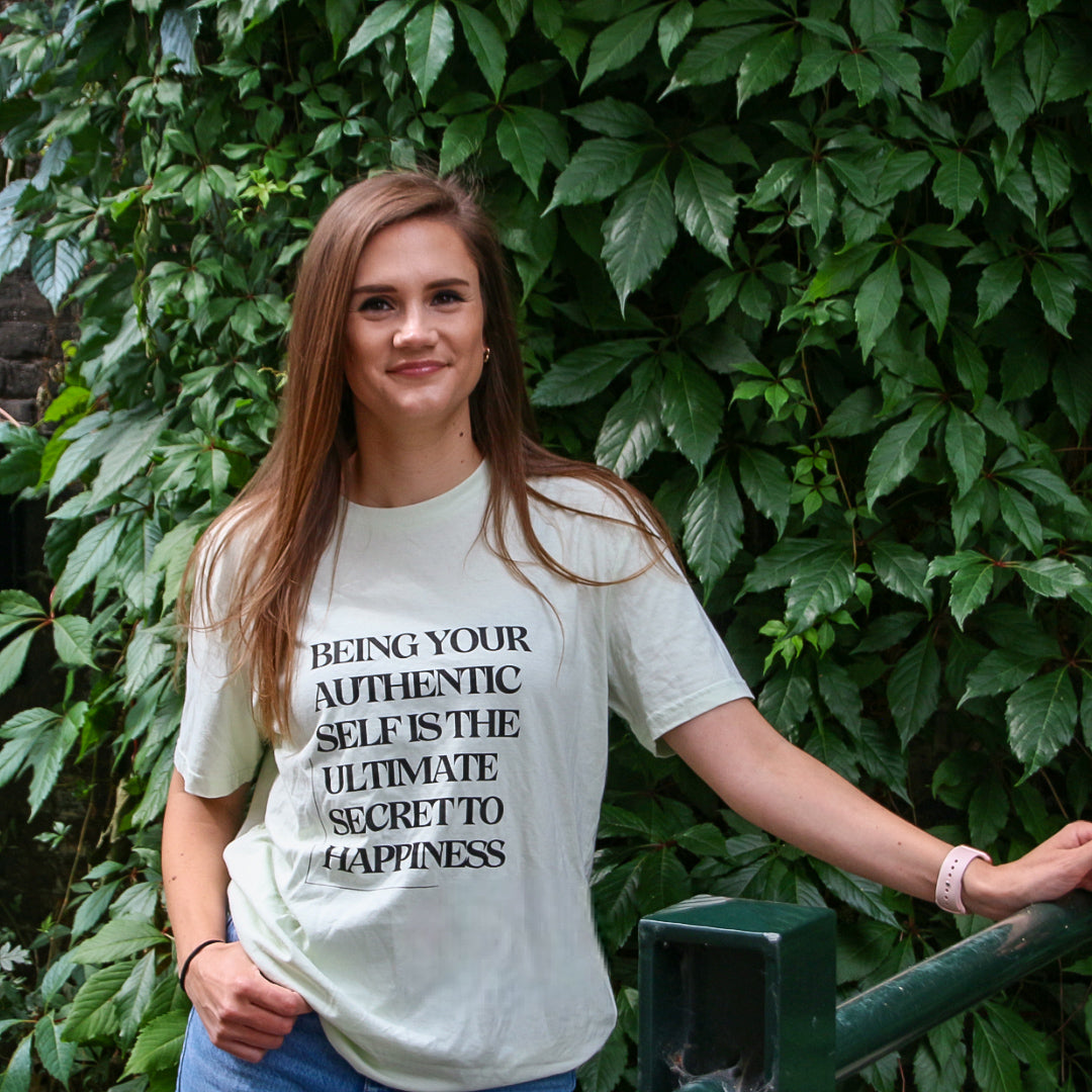 Unisex t-shirt met positieve quote voor mannen en vrouwen groen
